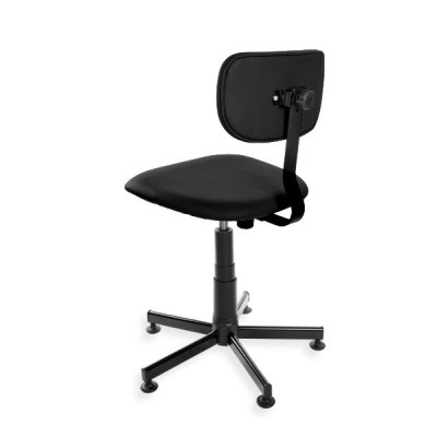 Black Eco - krzesło laboratoryjne na stopkach, ekoskóra
