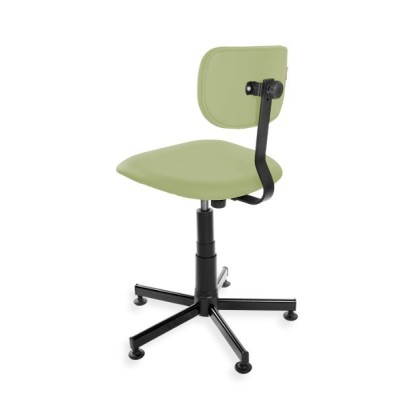 Black Eco - krzesło laboratoryjne na stopkach, ekoskóra