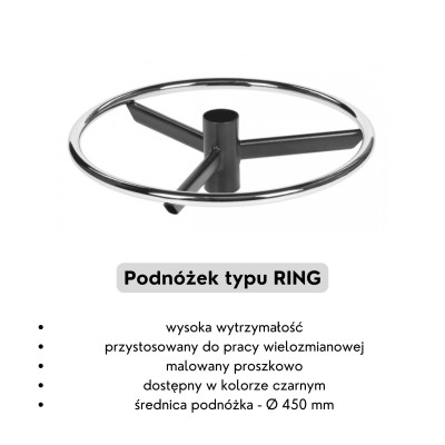Krzesło laboratoryjne wysokie PurMax H+RING PD