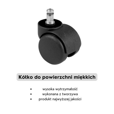 Black 01 H + RING PD WH - podwyższane krzesło przemysłowe z podnóżkiem, podłokietnikami, na kółkach