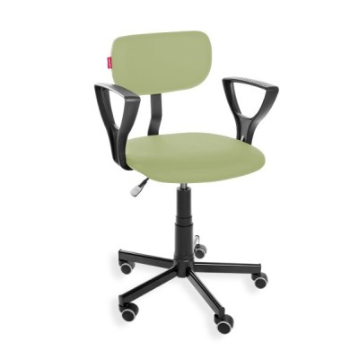 Black Eco PD WH - krzesło laboratoryjne na kółkach, z podłokietnikami