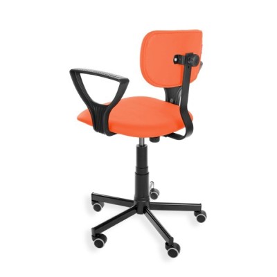 Black Eco PD WH - krzesło laboratoryjne na kółkach, z podłokietnikami