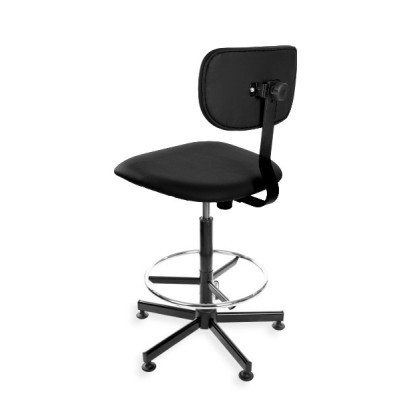 Black Eco H + RING - podwyższane krzesło laboratoryjne z podnóżkiem, na stopkach