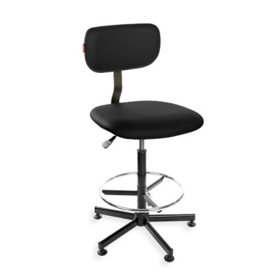 Black Eco H + RING - podwyższane krzesło laboratoryjne z podnóżkiem, na stopkach