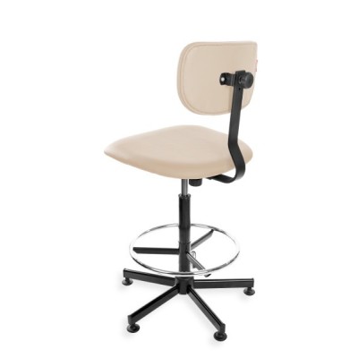 Black Eco H + RING - podwyższane krzesło laboratoryjne z podnóżkiem, na stopkach