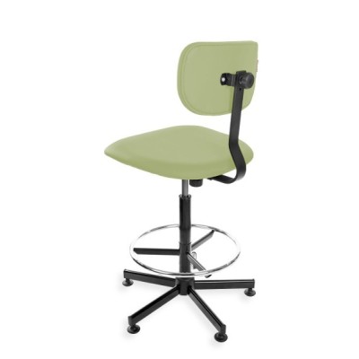 Black Eco H + RING - podwyższane krzesło laboratoryjne z podnóżkiem, na stopkach