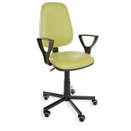 KomfortMax Eco PD WH - obrotowe krzesło przemysłowe - laboratoryjne z podłokietnikami, na stopkach, ekoskóra