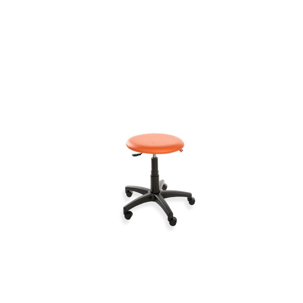 ErgoTab Eco WH - taboret przemysłowy na kółkach, z ekoskóry